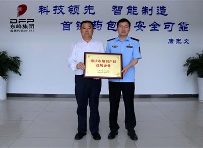 pg电子药包荣获“重庆市知识产权优势企业”称呼，，，，，，区市场羁系局副局长亲临授牌并深化调研事情